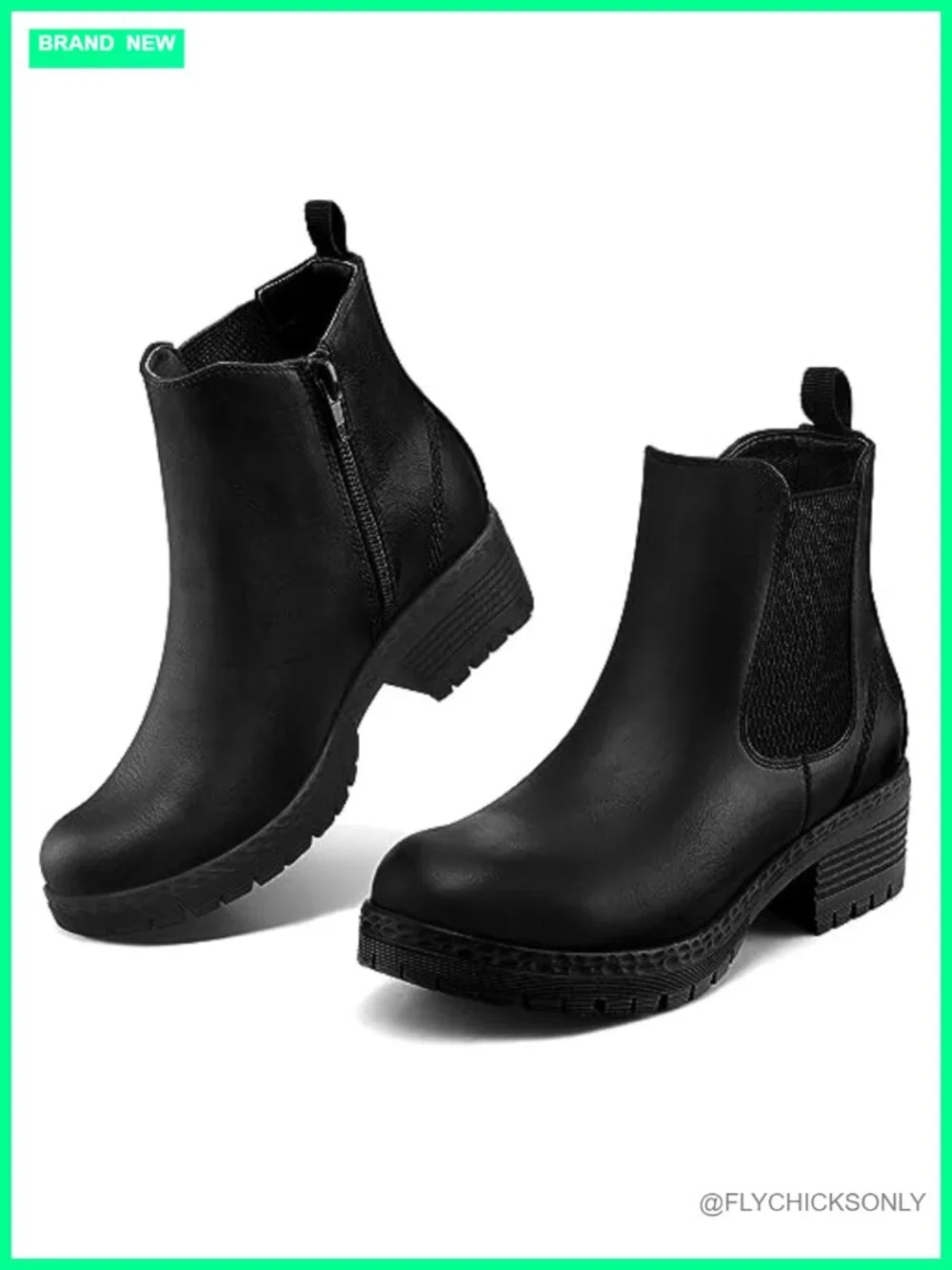 Women's Chelsea Ankle Boots Chunky Block Low Heel Fall Booties PU